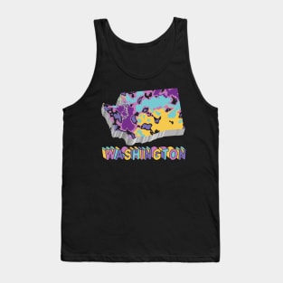 Washington State Map Art Tank Top